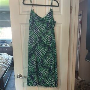 Old Navy Green and White Spaghetti Strap Sundress